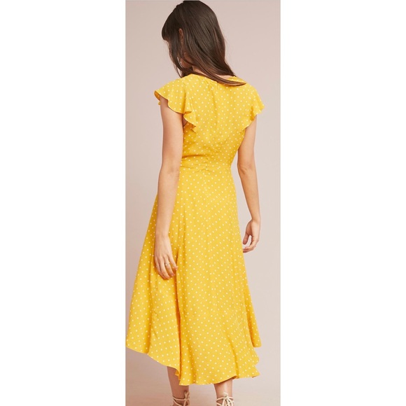 ANTHROPOLOGIE Caroline Flutter Dress Polka Dot 14 - Picture 3 of 8